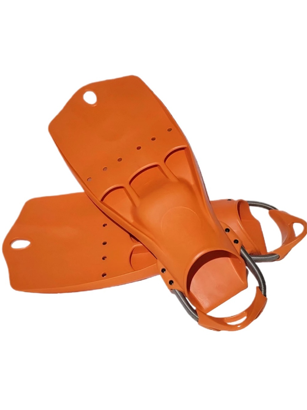 NEW! Deep 6 Eddy Fins Flippers in Orange with Spring Straps Deep Six size Large